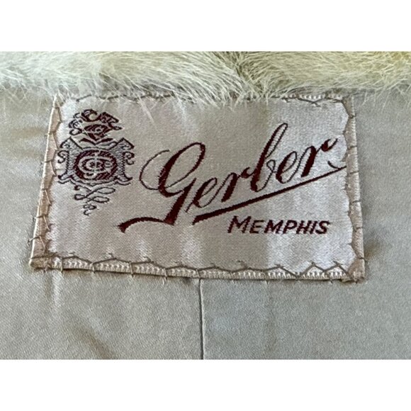 Gerber Memphis Vintage Beige Mink Fur Coat W/ Satin Lining & Pearl-Like Buttons - Picture 8 of 9